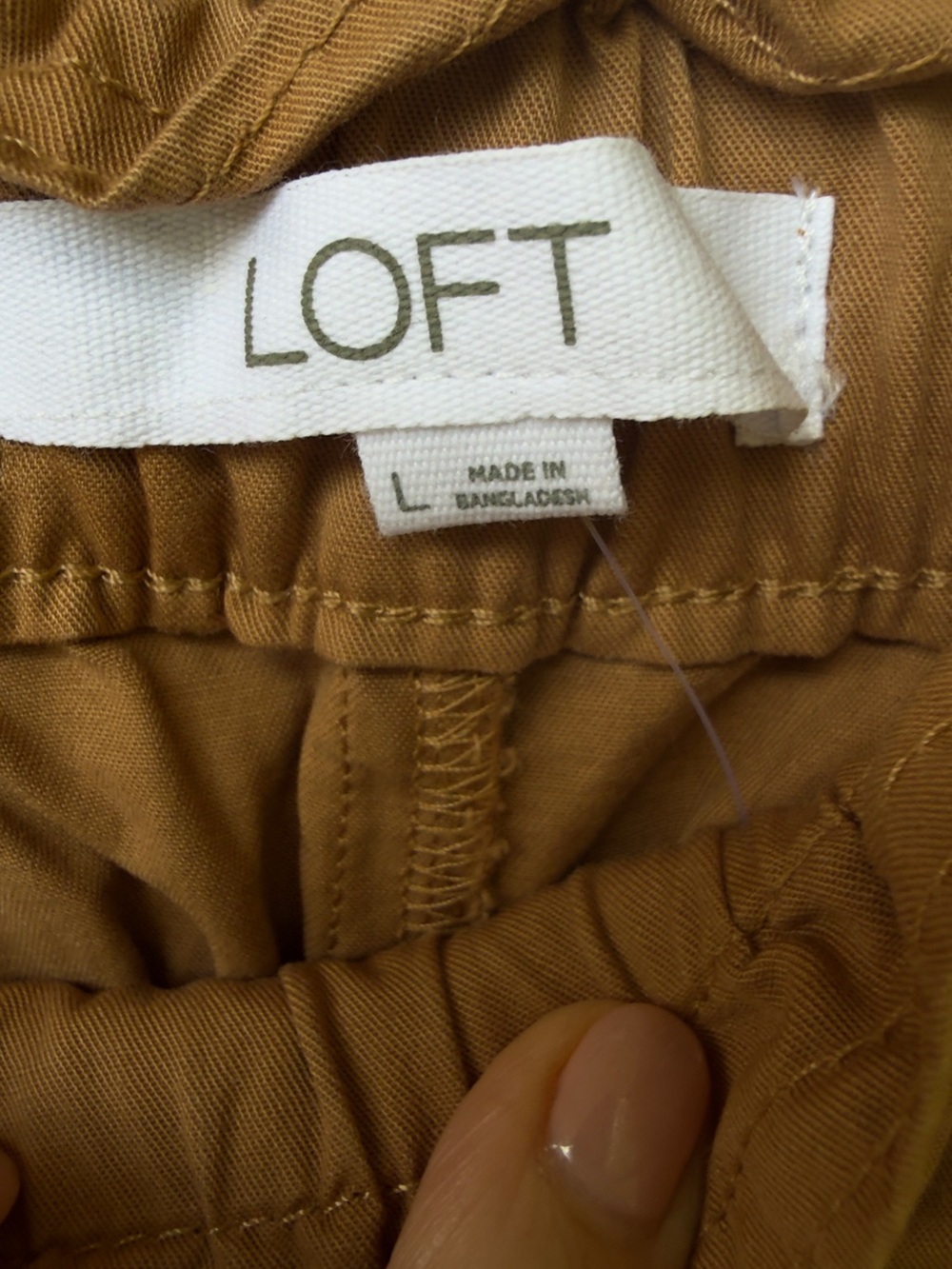 Loft Wide-Leg Drawstring Pants in Camel - Picture 7 of 8